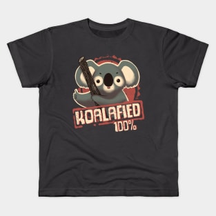 100% Koalafied - Witty Pun - Seal of Approval - Fluffy Cute Koala Kids T-Shirt